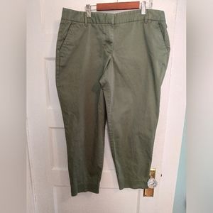 J. Crew Stretch City Fit Army Green Chino Cropped- 12
